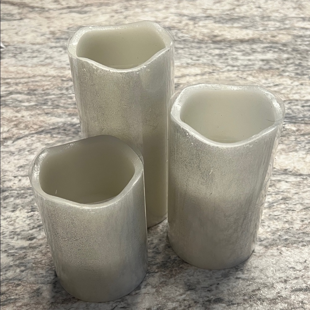 Lavish Home White LED Tier Candles Set of 3 NWOT